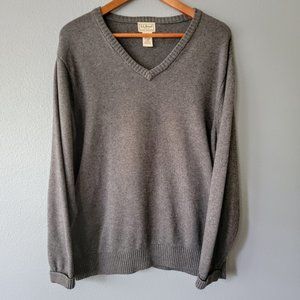 L.L. Bean Men's L Cotton/Cashmere Gray V-neck